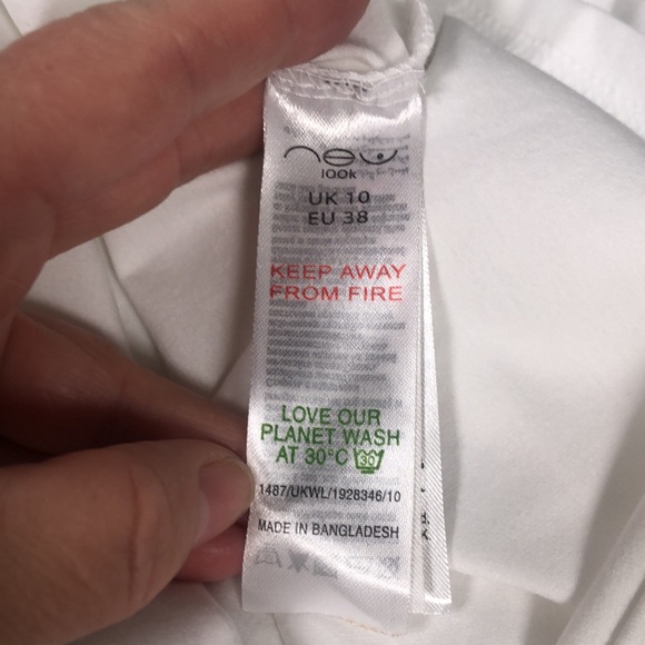 New Look White Uk Top- one of a kind - Picture 7 of 8